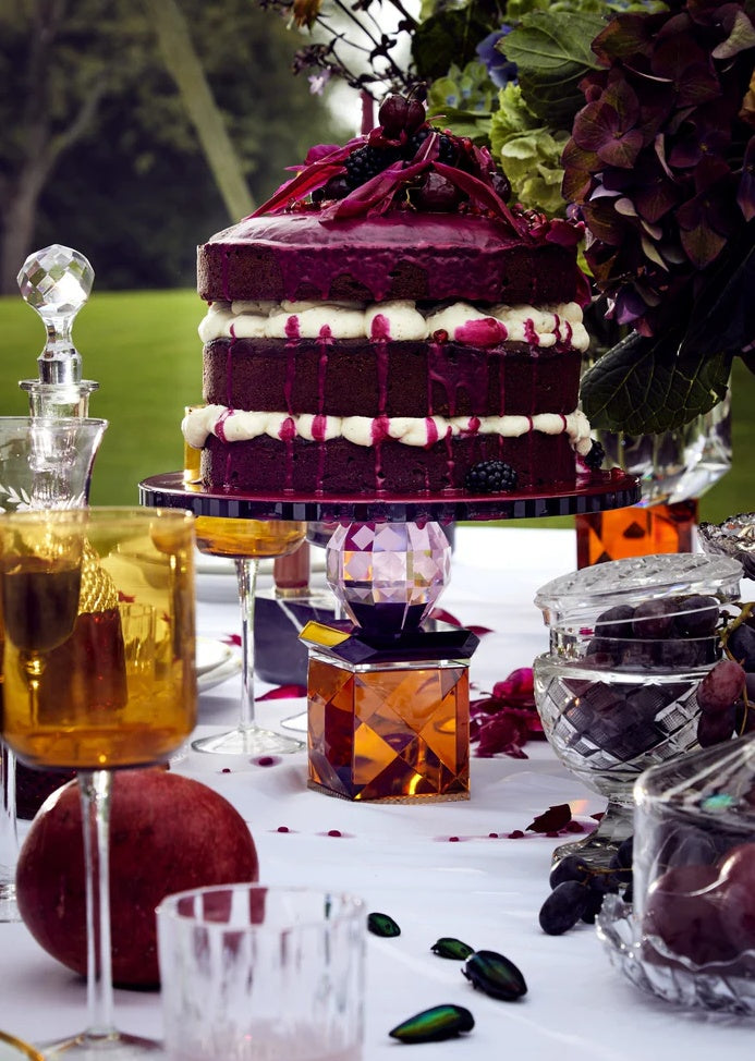 Designový podnos na dort z křišťálového skla SAVANNAH