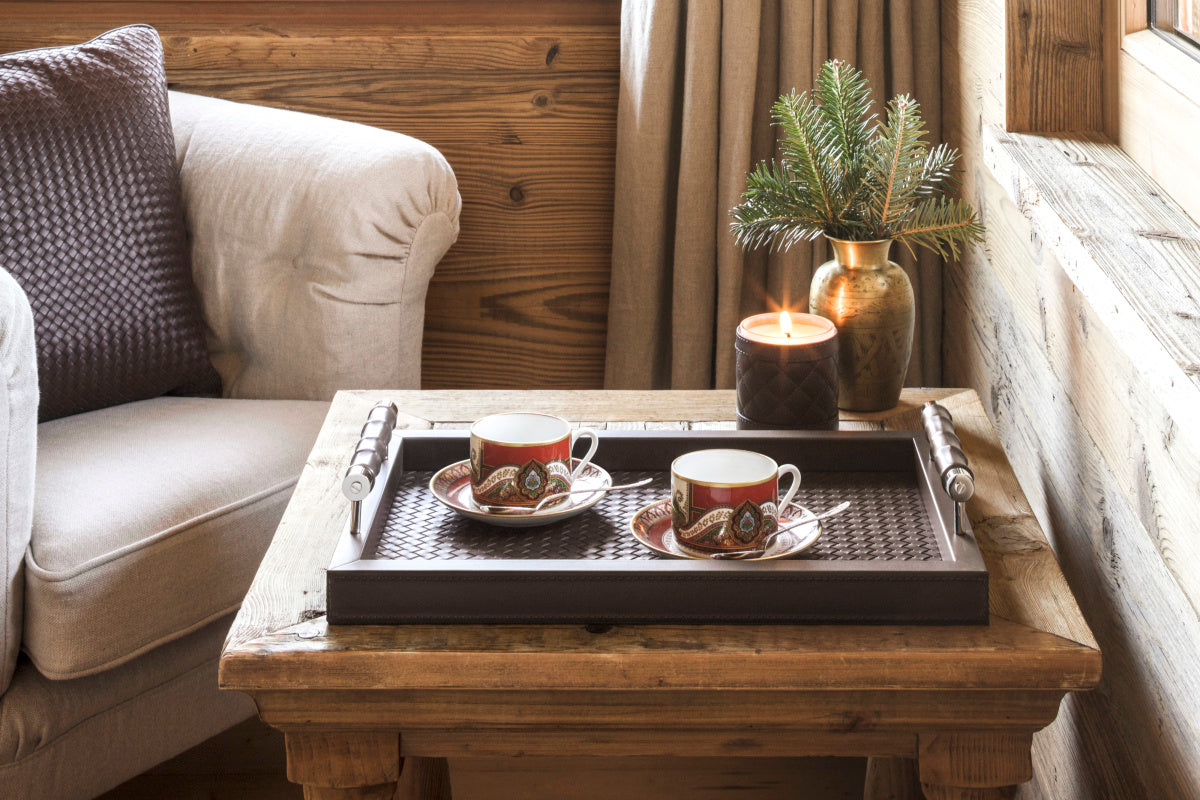 Riviere Luxusní kožený dekorační polštář ONIRO HANDWOVEN