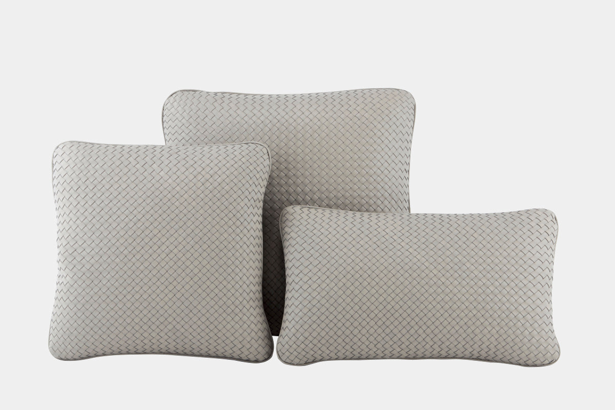 Riviere Luxusní kožený dekorační polštář ONIRO HANDWOVEN