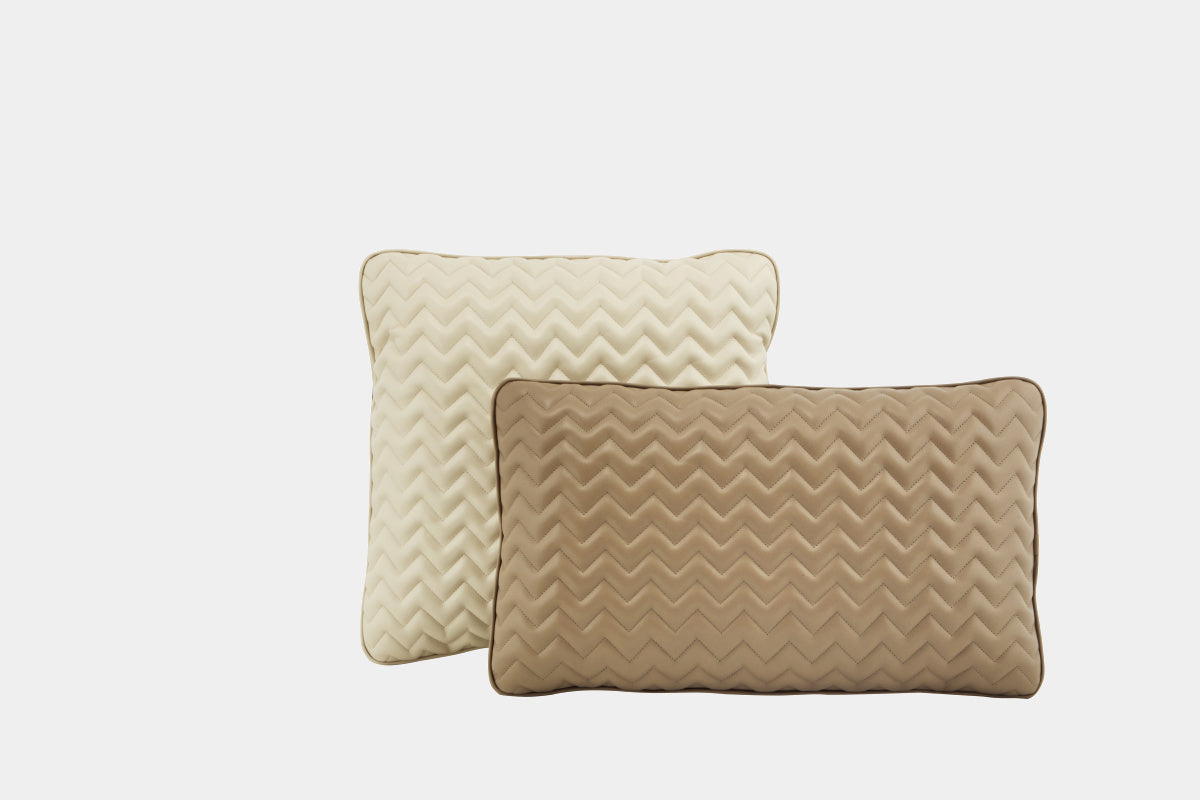Luxusní kožený dekorační polštář ONIRO HERRINGBONE