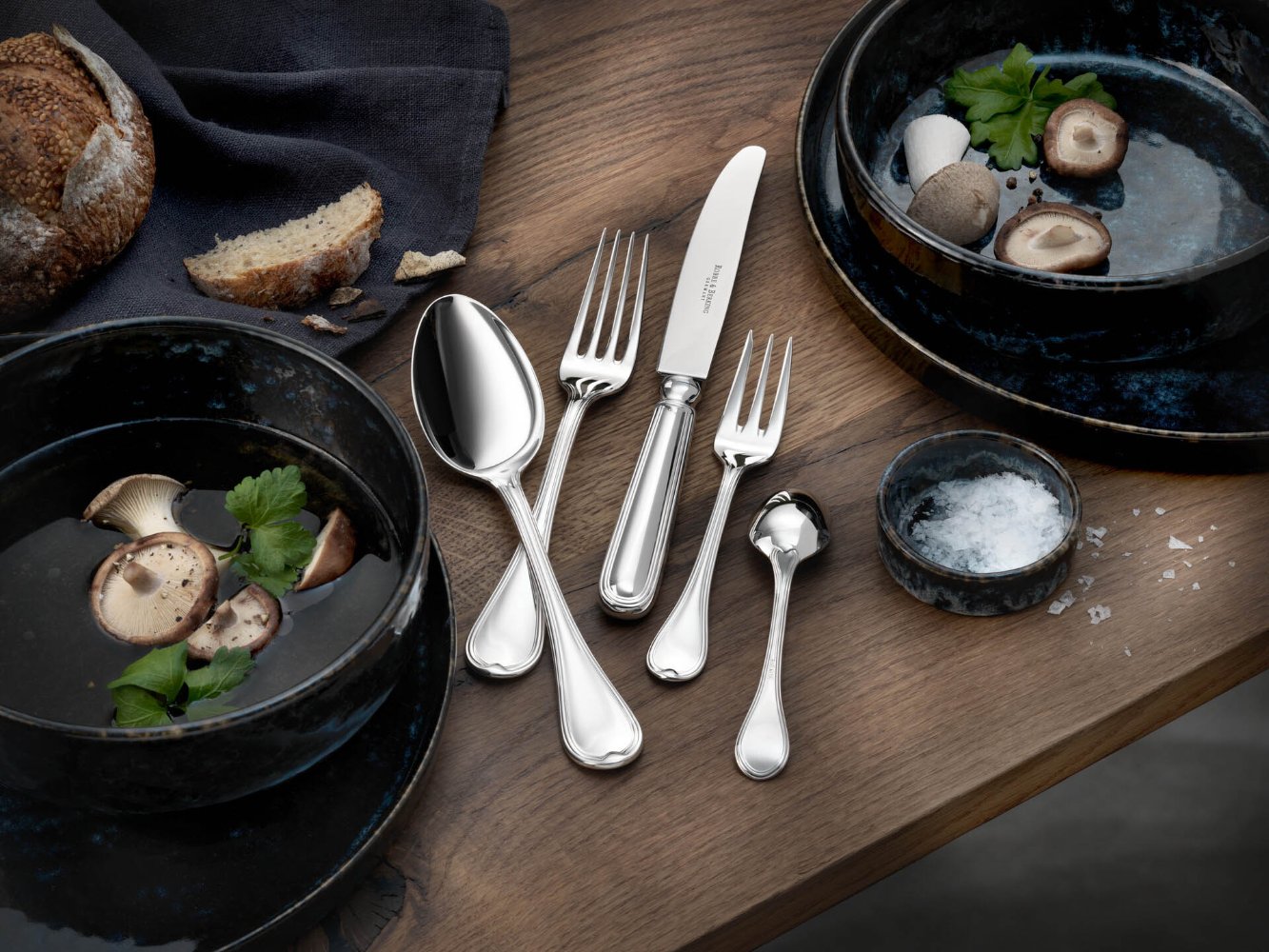 Robbe & Berking Stříbrný příbor CLASSIC FADEN - sada 5 ks