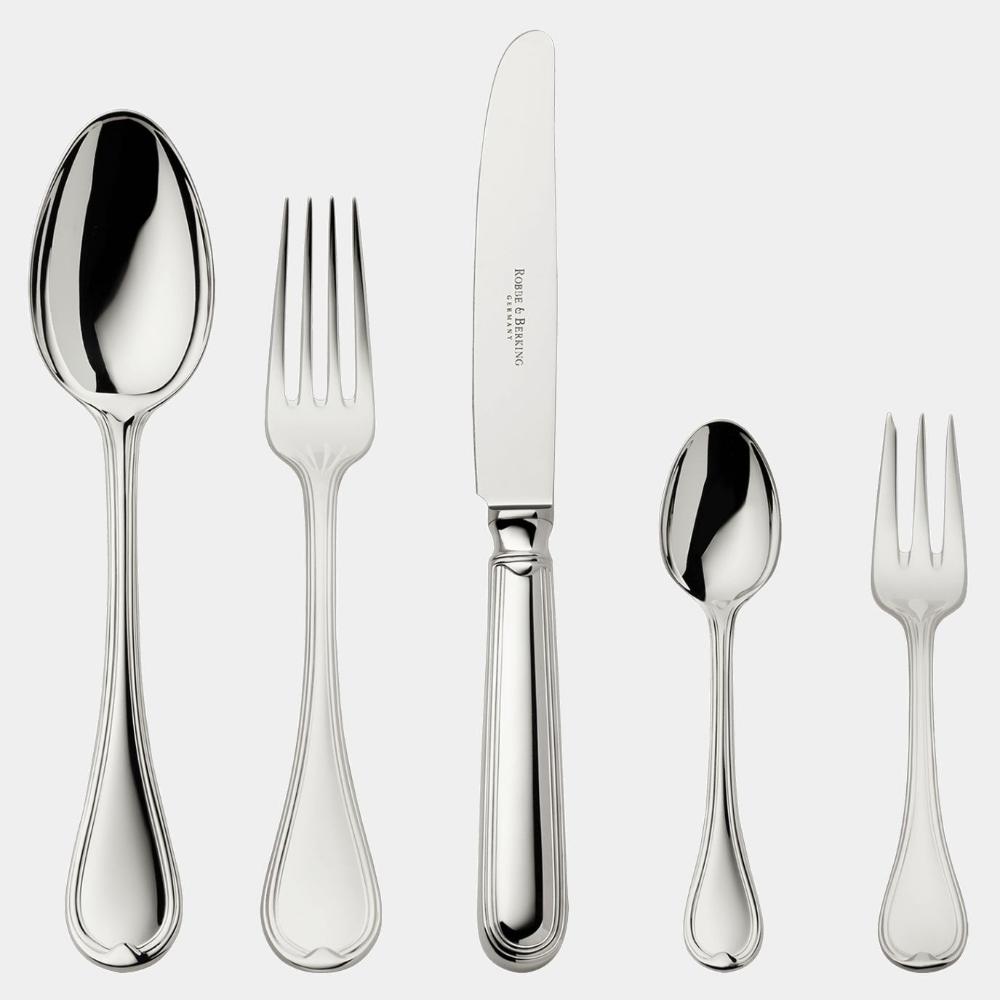 Robbe & Berking Stříbrný příbor CLASSIC FADEN - sada 5 ks