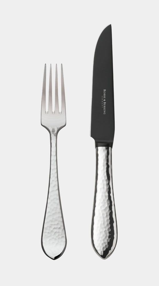 Robbe Berking Stříbrný steakový příbor v koženém etui