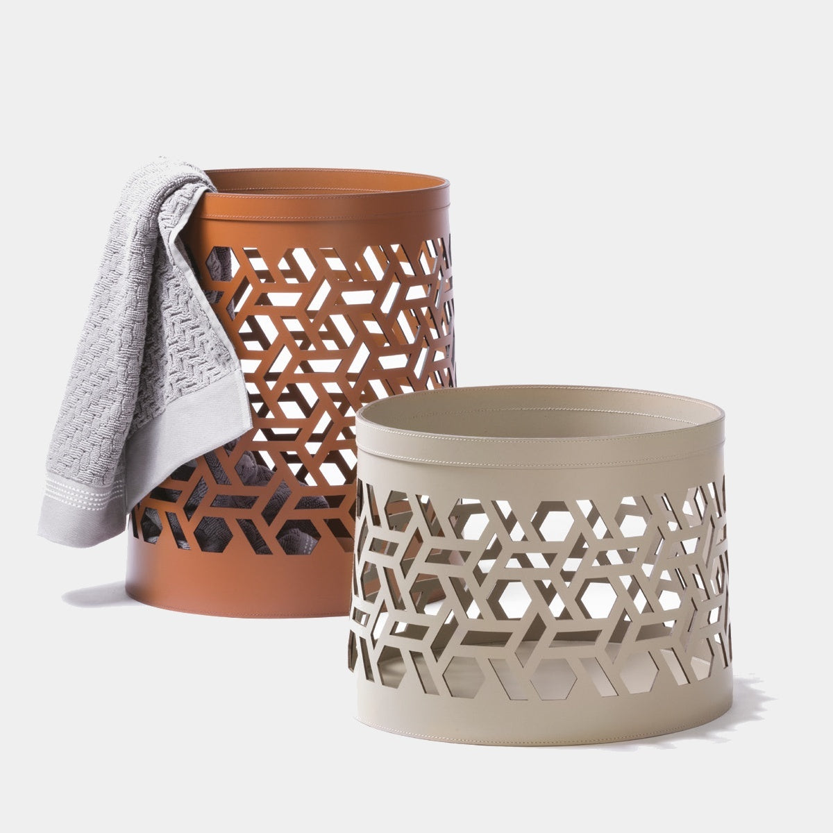 Rudi by Giobagnara Nízký kožený koš VIENNA