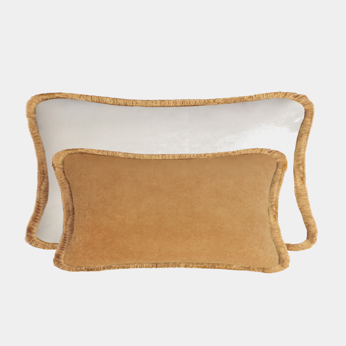 LO DECOR sametové polštáře s třásněmi COUPLE CAMEL