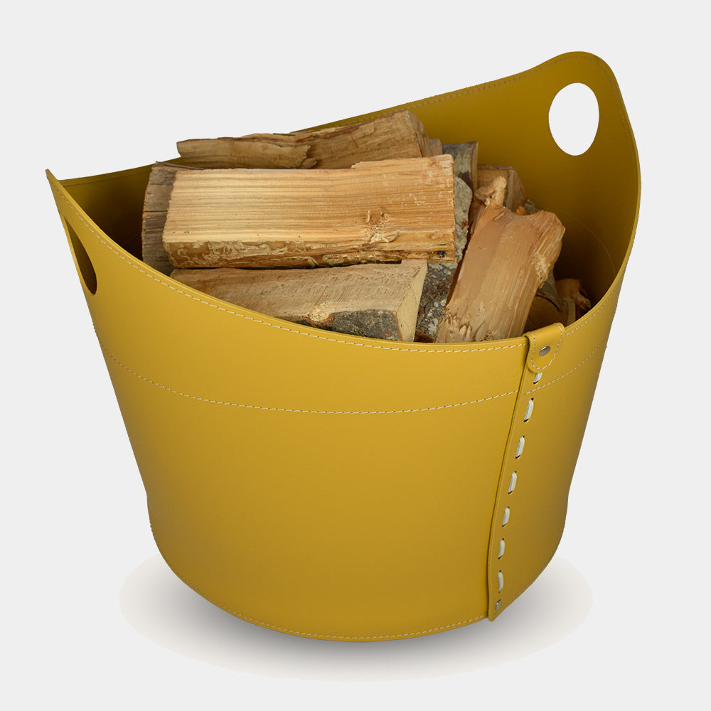 Limac Design CADIN kožený koš na krbové dřevo