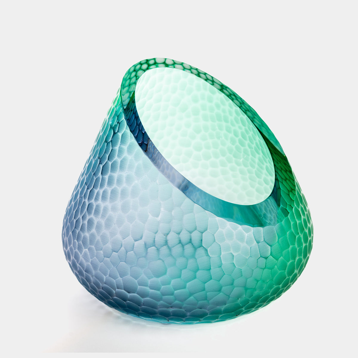 Křišťálová mísa HADÍ KŮŽE - aqua mint