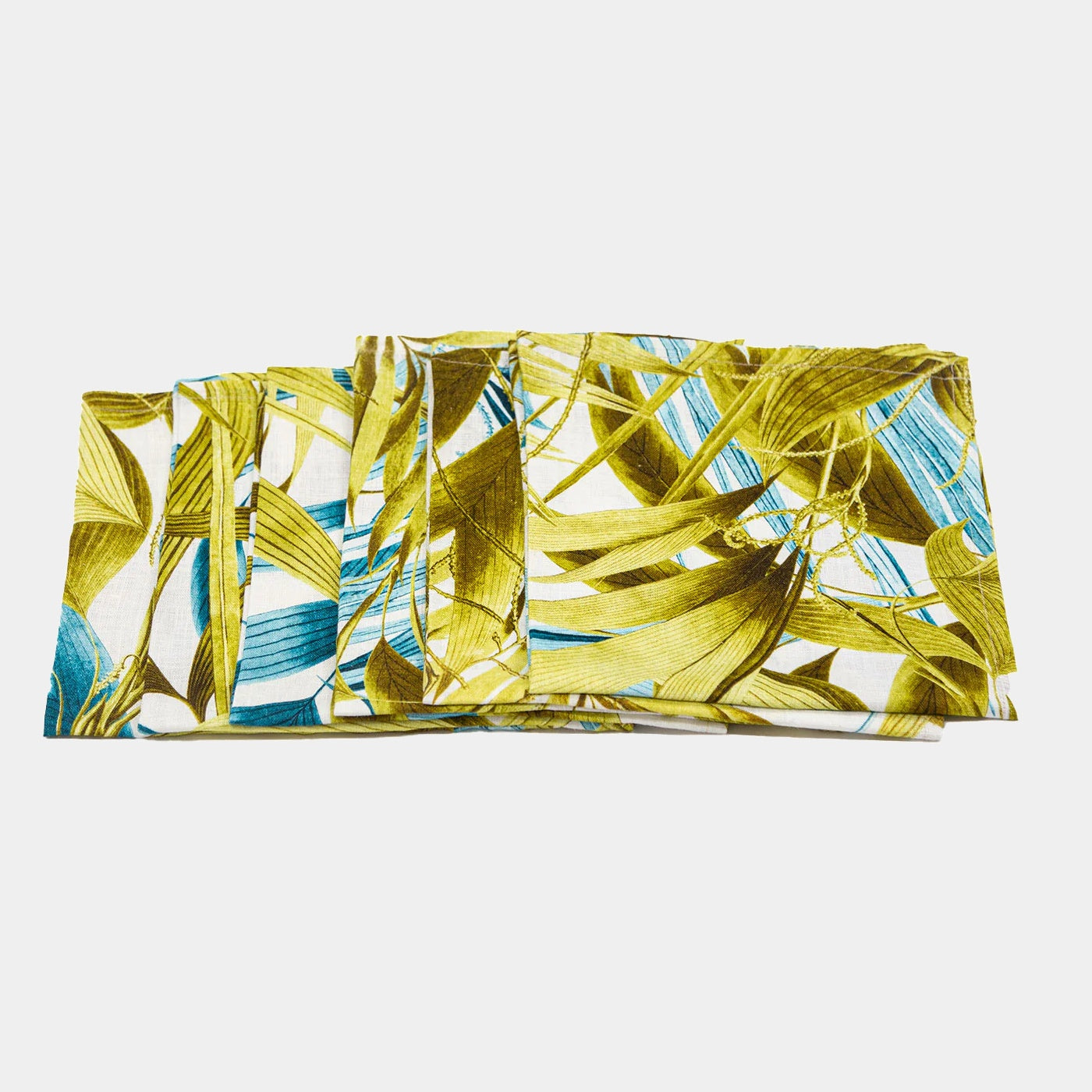 Las Palmas Sada 6 lněných ubrousků s palmovými listy