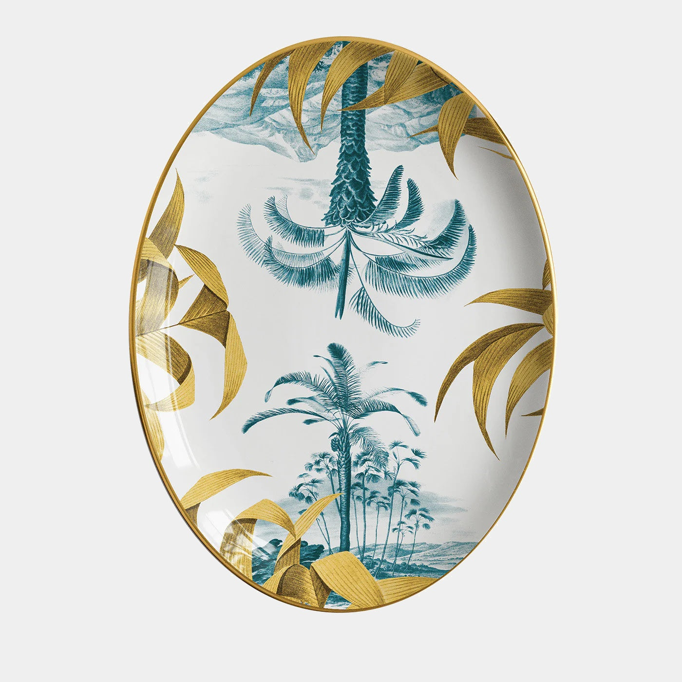 Las Palmas Porcelánová oválná mísa s tropickým dekorem