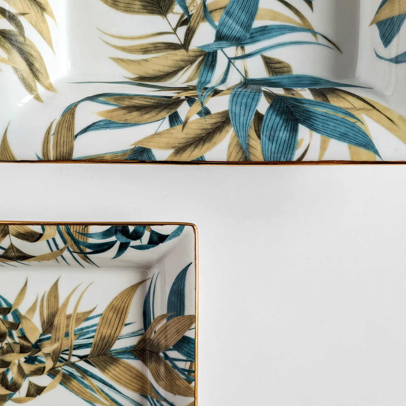 VITO NESTA Las Palmas – Set 2 hranatých porcelánových misek s tropickou krajinou