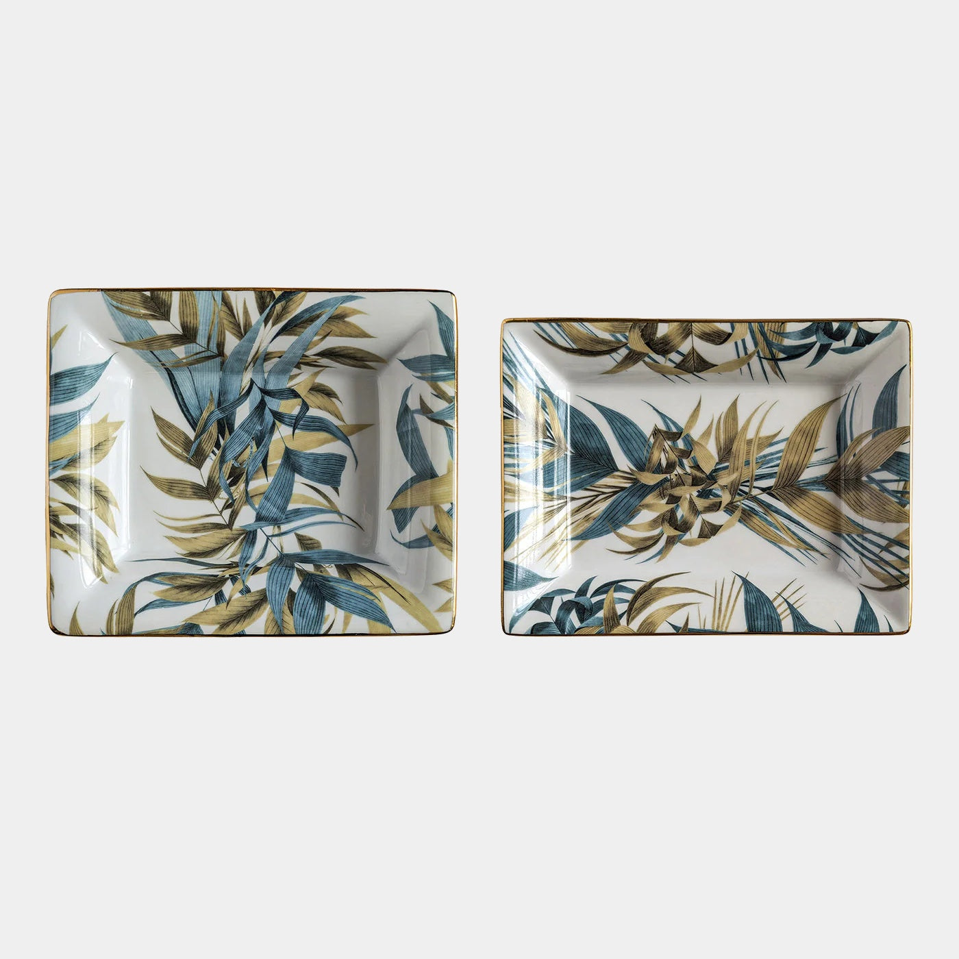 VITO NESTA Las Palmas – Set 2 hranatých porcelánových misek s tropickou krajinou