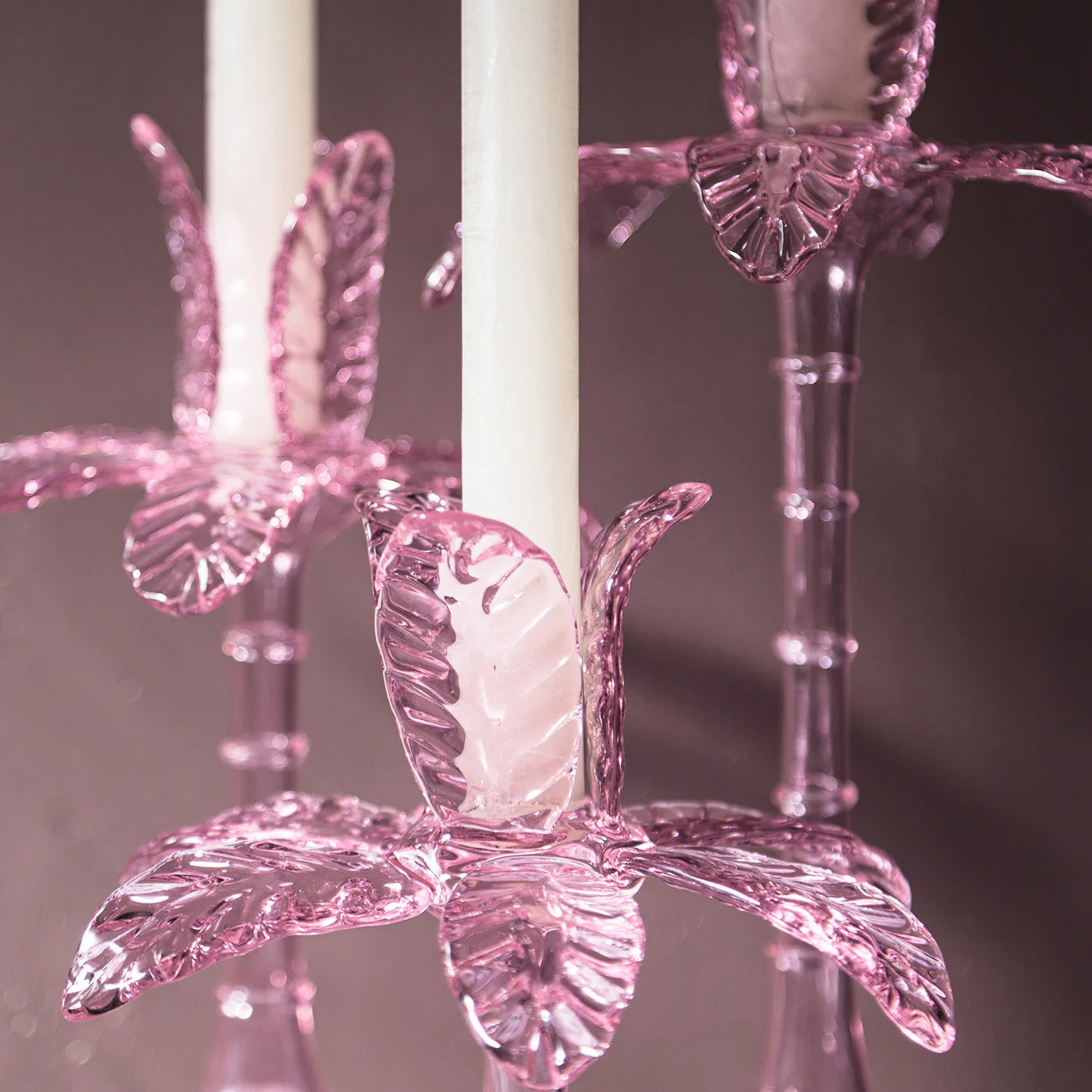 Las Palmas Sada 3 svícnů z foukaného skla ve tvaru palmy