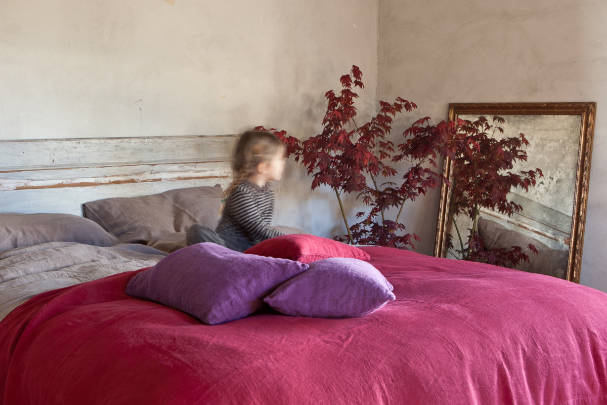 Once Milano jednobarevné luxusní lněné povlečení