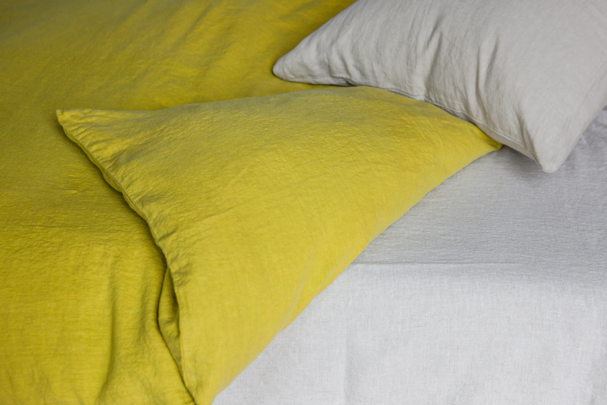 Once Milano jednobarevné luxusní lněné povlečení