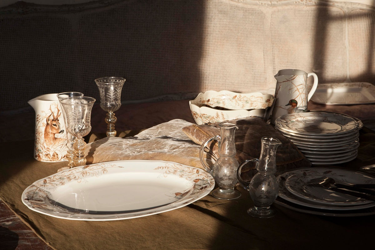 GIEN SOLOGNE velký čtvercový ubrus z bavlněného saténu