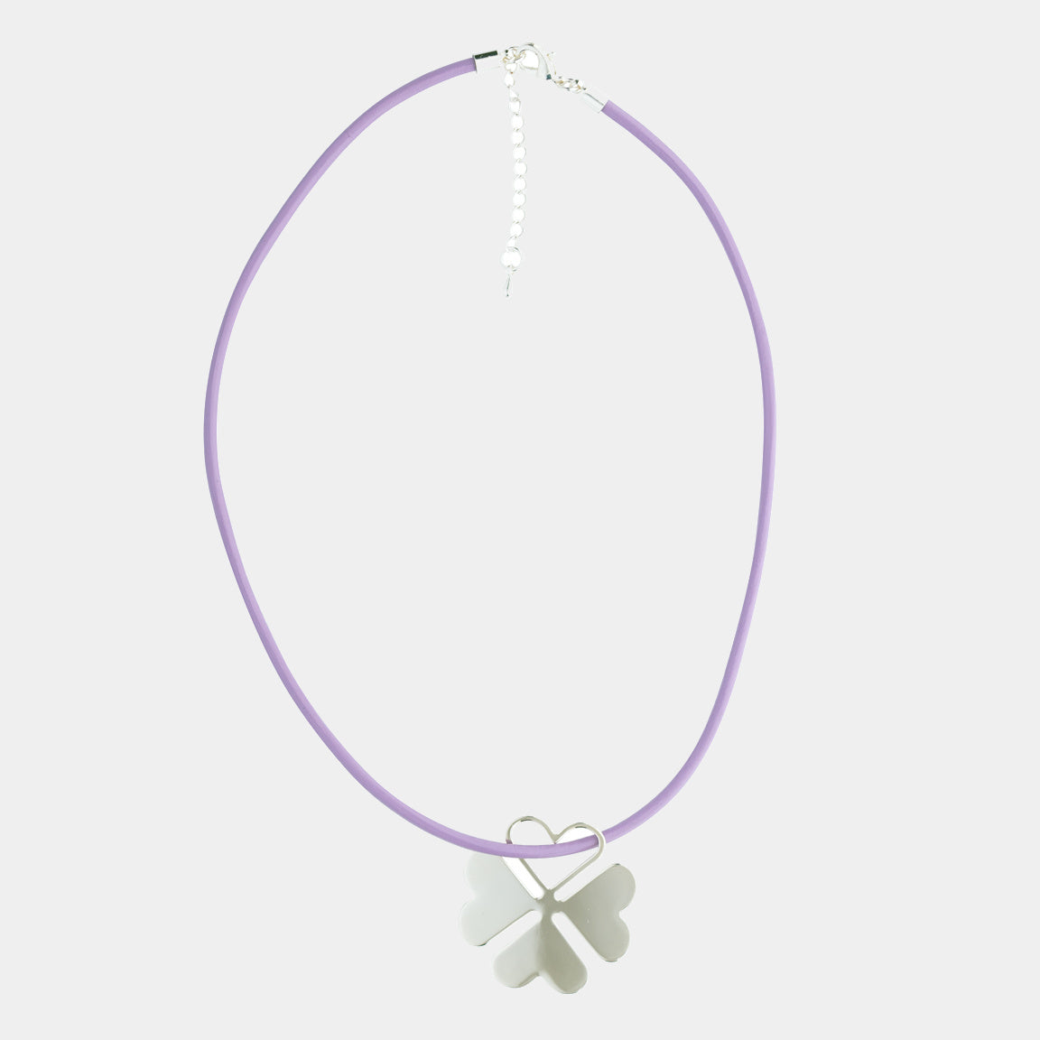 Kožený náhrdelník se stříbrným čtyřlístkem - 925 Sterling Silver