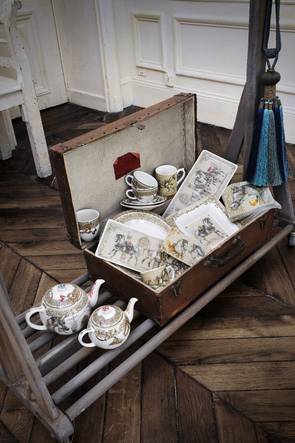 GIEN CHEVAUX DU VENT Čtvercový talíř 17 cm