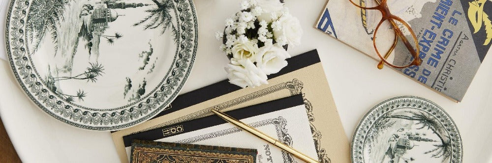 GIEN LES DÉPAREILLÉES GREEN Vintage čajový servis