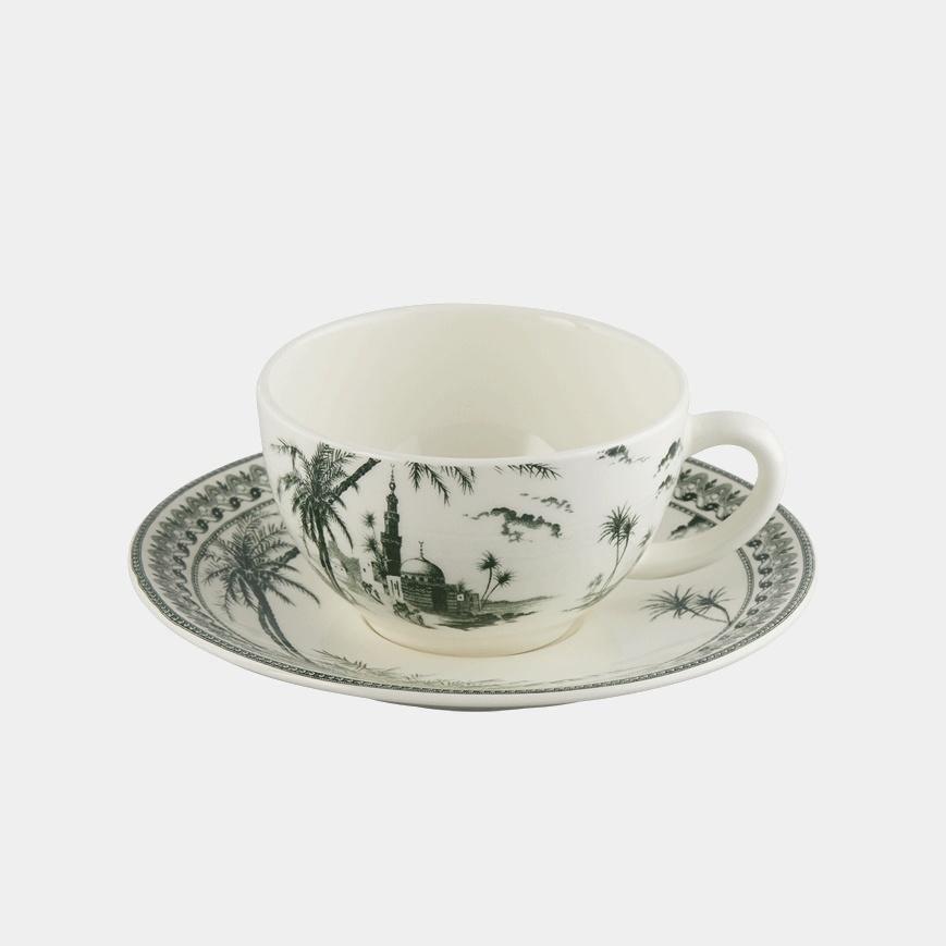 GIEN LES DÉPAREILLÉES GREEN Vintage čajový servis