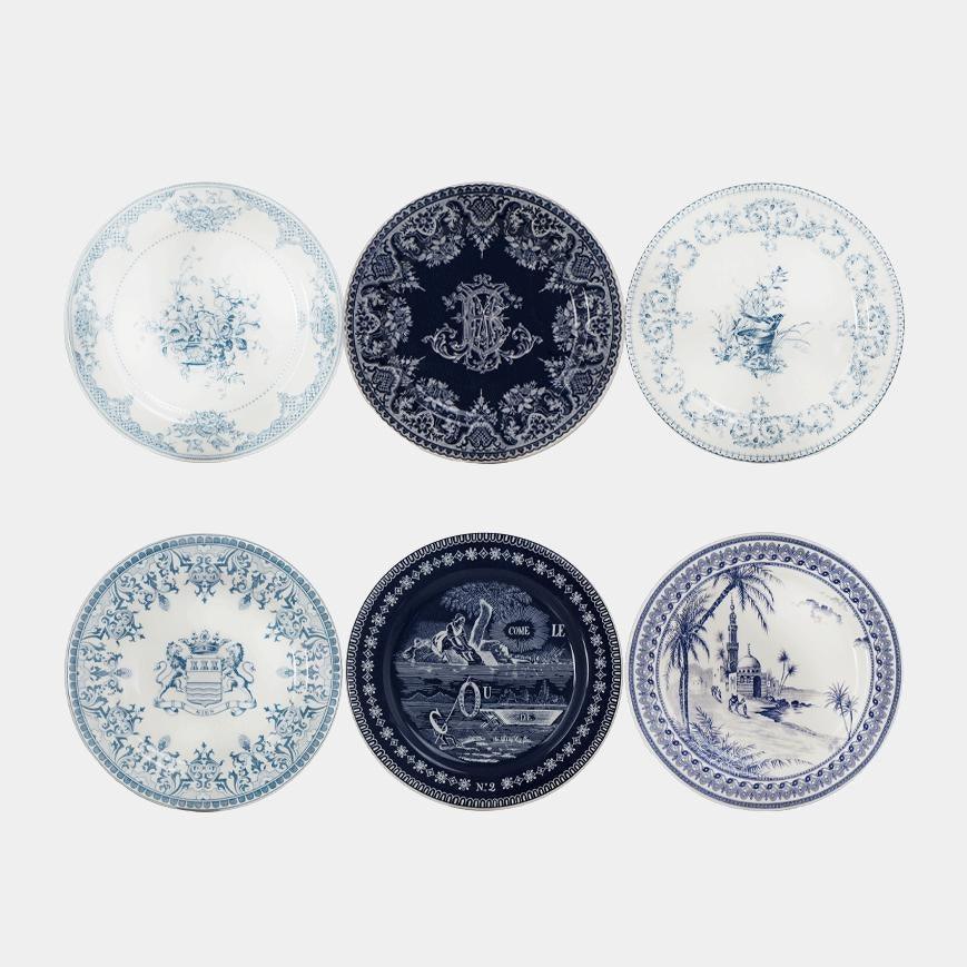 GIEN LES DÉPAREILLÉES BLUE Mini talířky Sada 6 ks