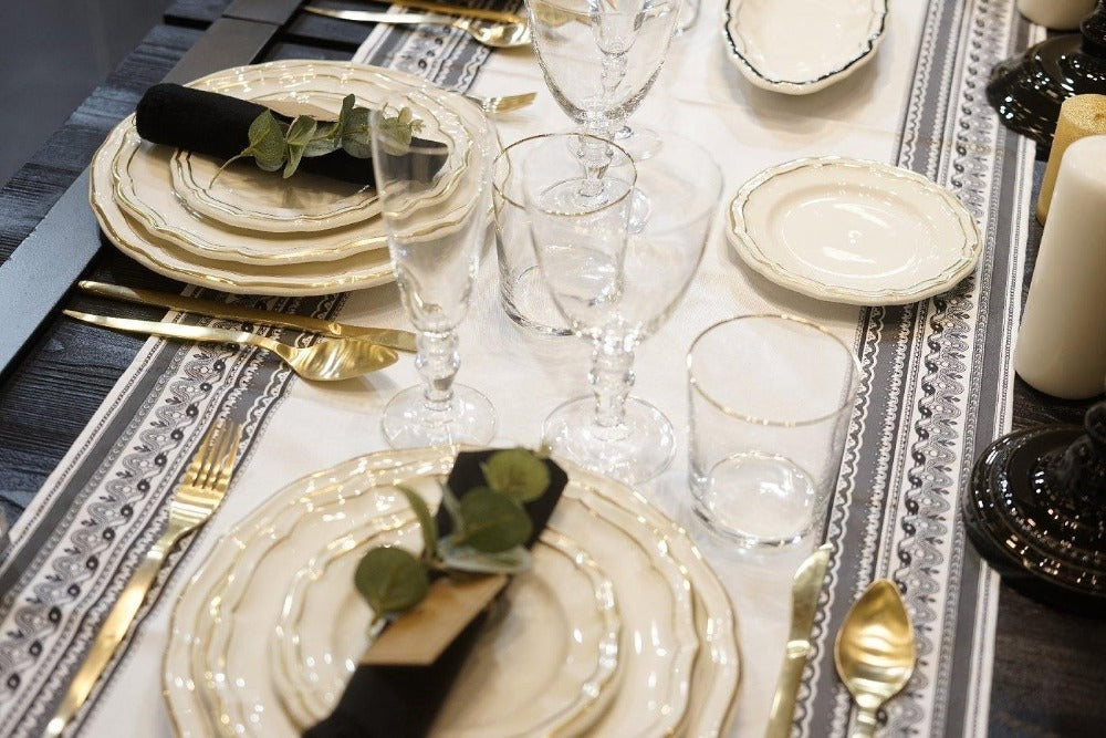 GIEN FILET OR Luxusní talíře s 18K zlatem