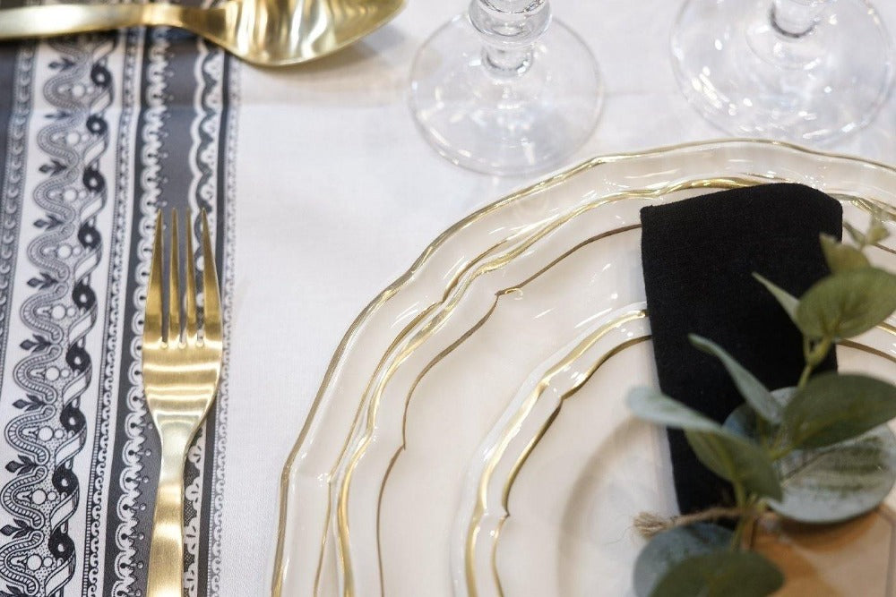 GIEN FILET OR Luxusní talíře s 18K zlatem