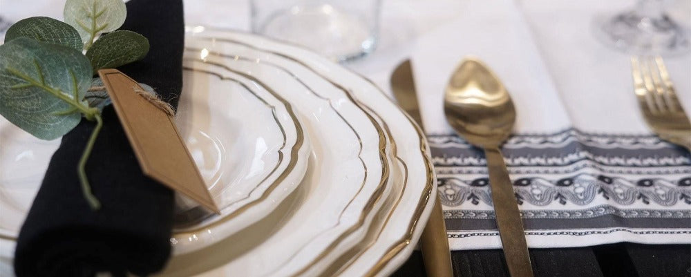 GIEN FILET OR Luxusní talíře s 18K zlatem