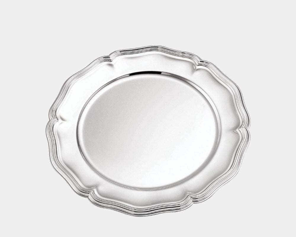 Stříbrný velký talíř charger - Greggio - perdonahome