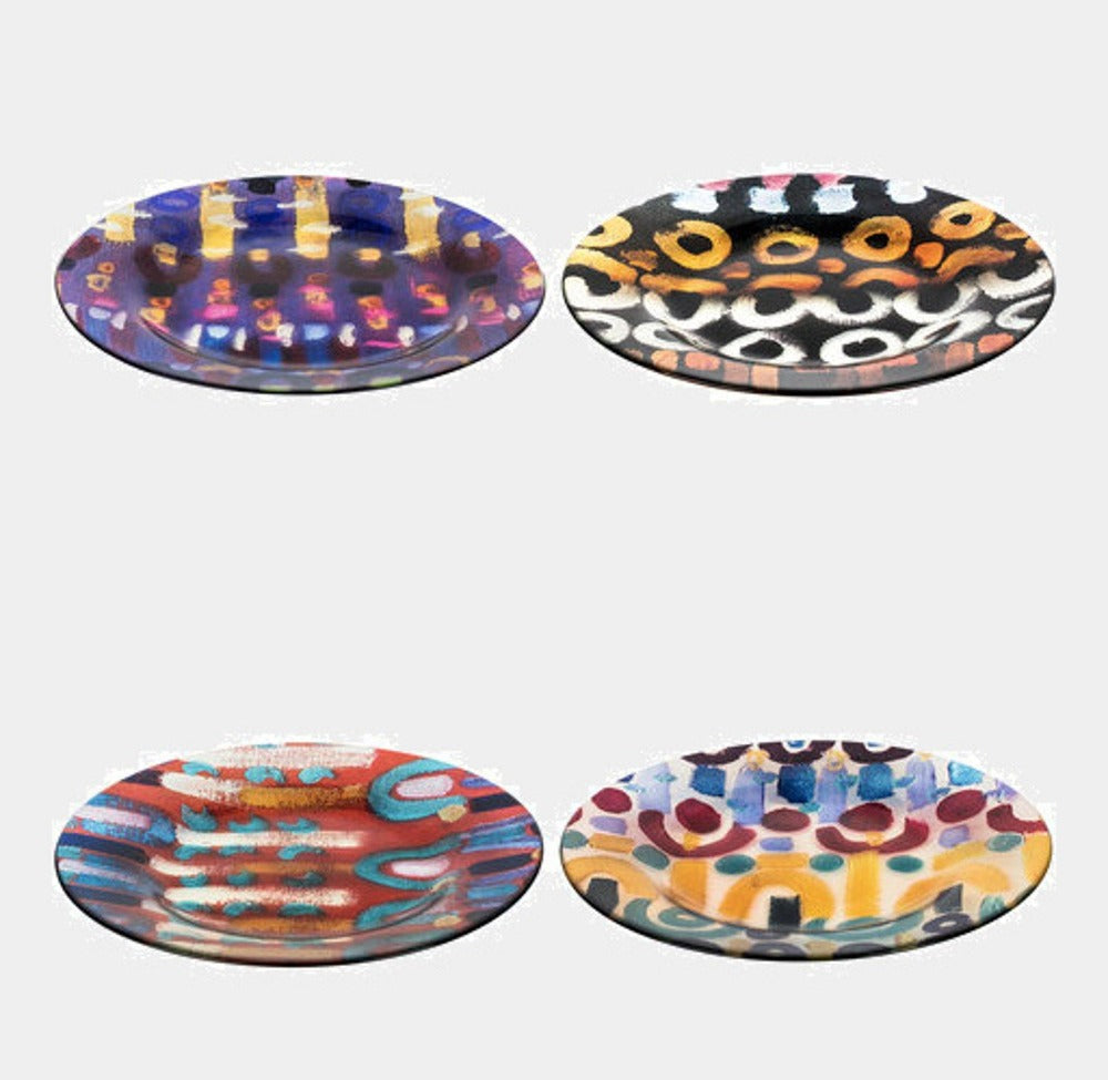 Barevné skleněné talíře - sada 4 ks - Le Botteghe su Gologone - perdonahome