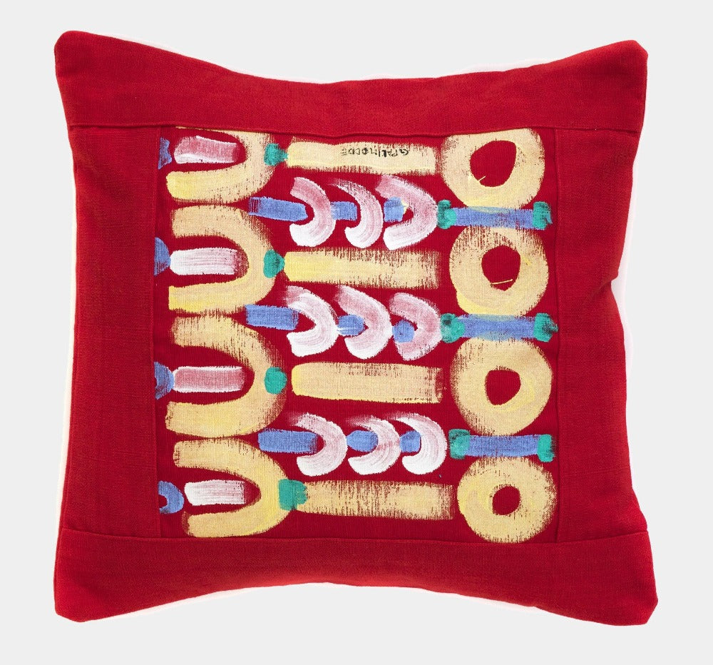 LE BOTTEGHE SU GOLOGONE Polštář ručně malovaný