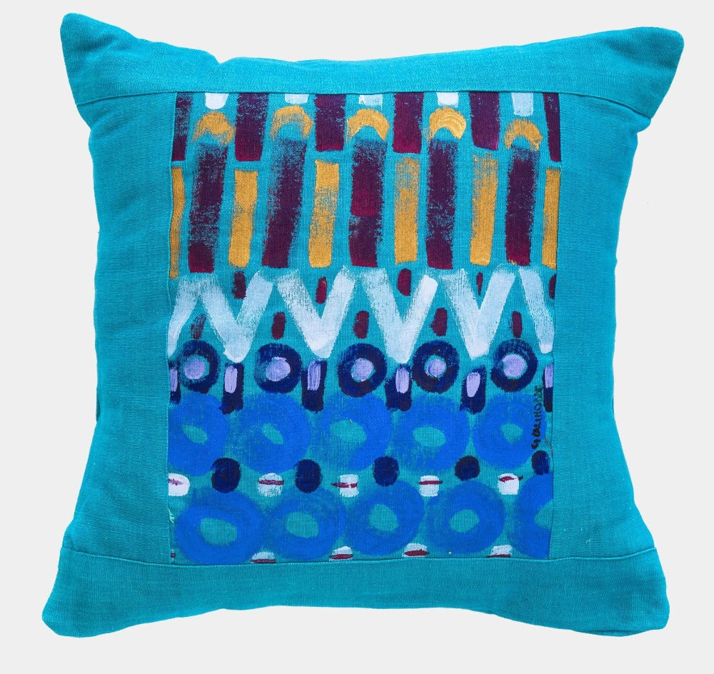 LE BOTTEGHE SU GOLOGONE Polštář ručně malovaný