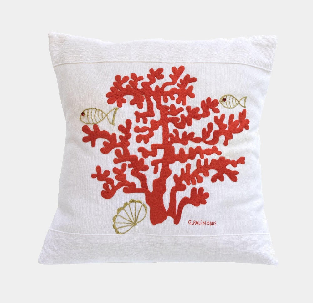 Vyšívaný polštářek KORÁL #11 - Le Botteghe su Gologone - perdonahome