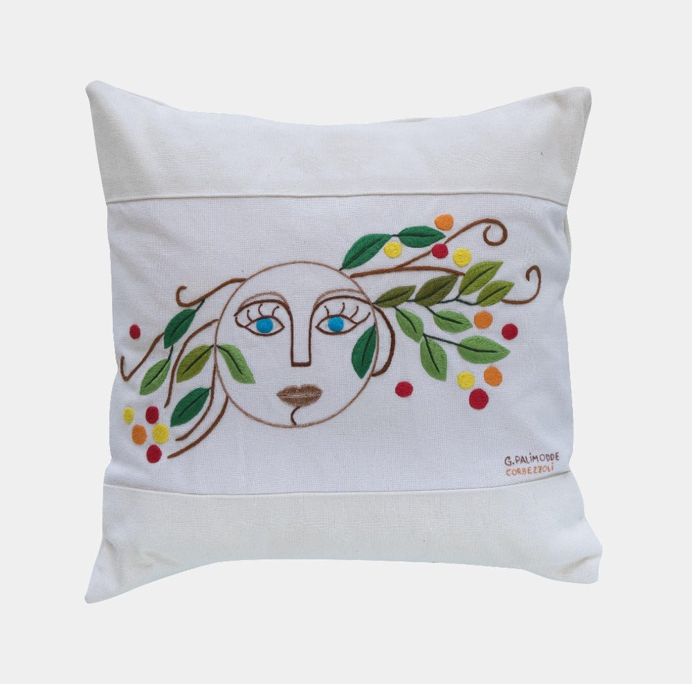 Vyšívaný polštářek OBLIČEJ #3 - Le Botteghe su Gologone - perdonahome