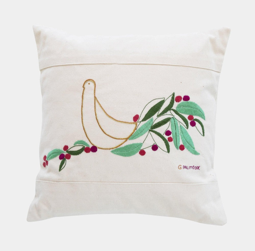 Vyšívaný polštářek PTÁČEK #8 - Le Botteghe su Gologone - perdonahome