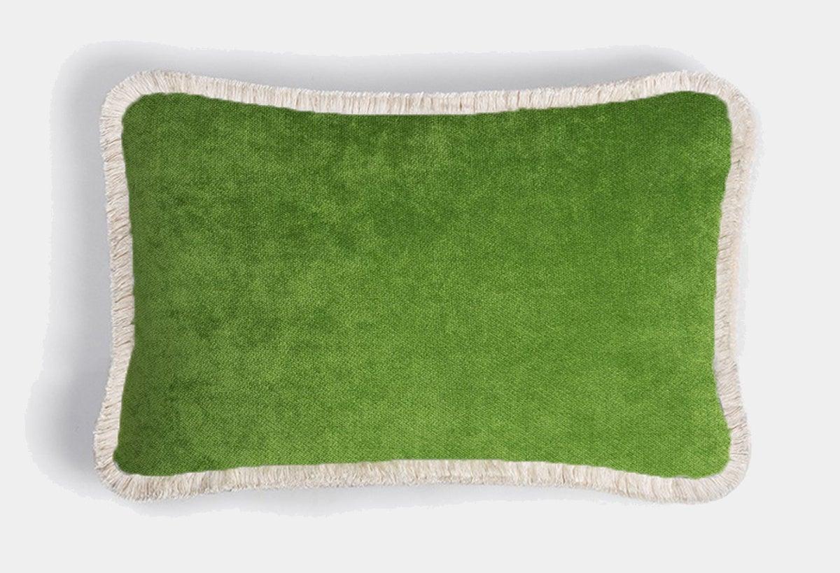 LO DECOR podélný sametový polštářek MERRY CHRISTMAS green