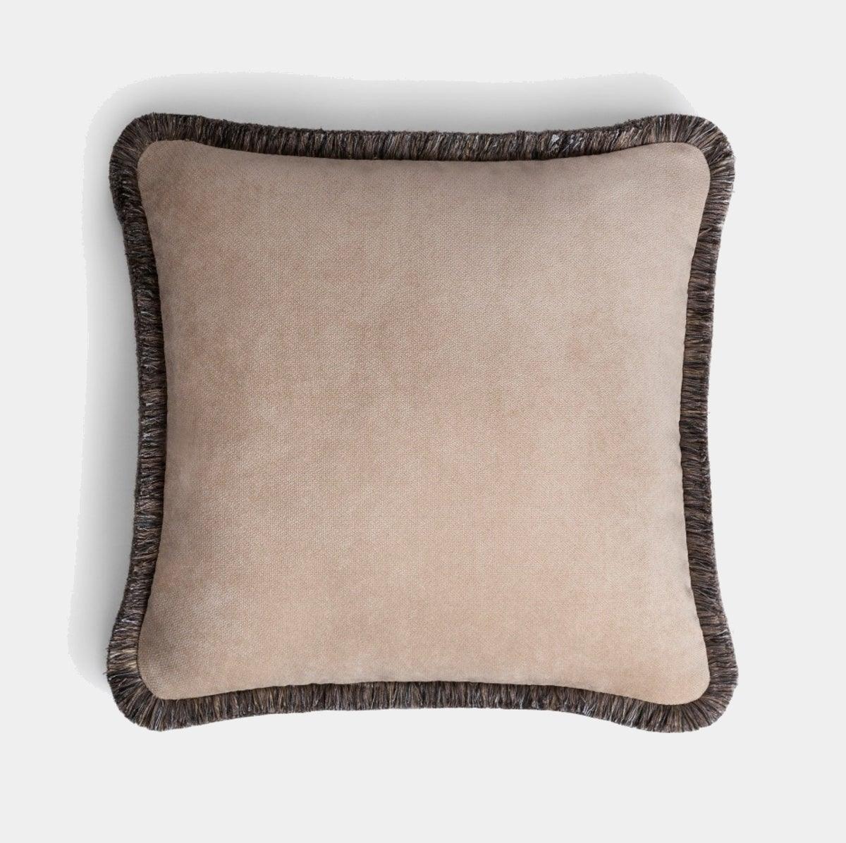 LO DECOR sametový dekorační polštář s třásněmi HAPPY PILLOW