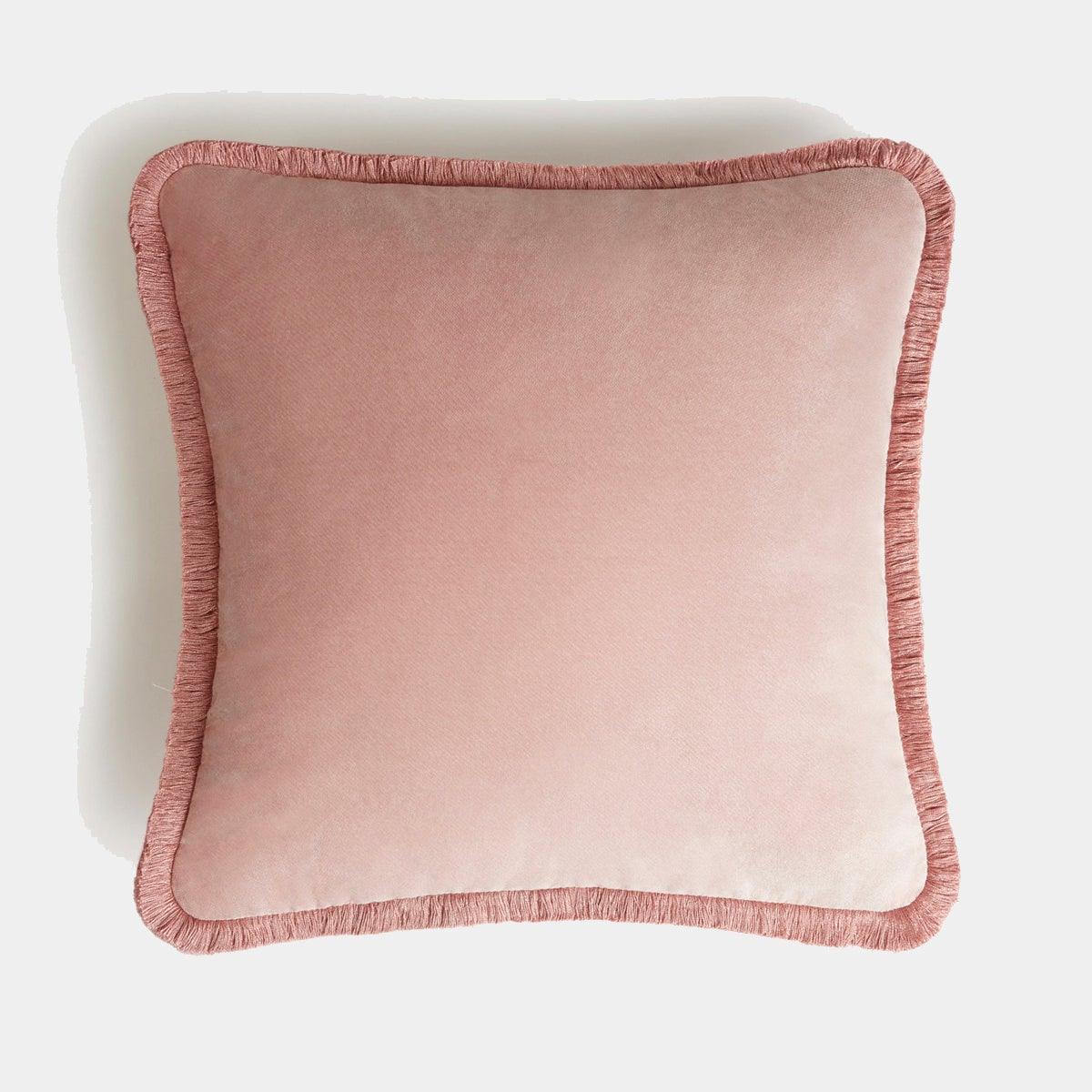 LO DECOR sametový dekorační polštář s třásněmi HAPPY PILLOW