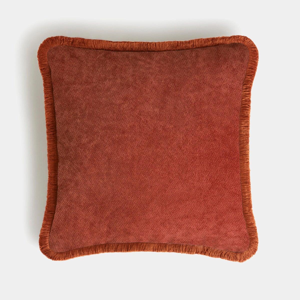 LO DECOR sametový dekorační polštář s třásněmi HAPPY PILLOW