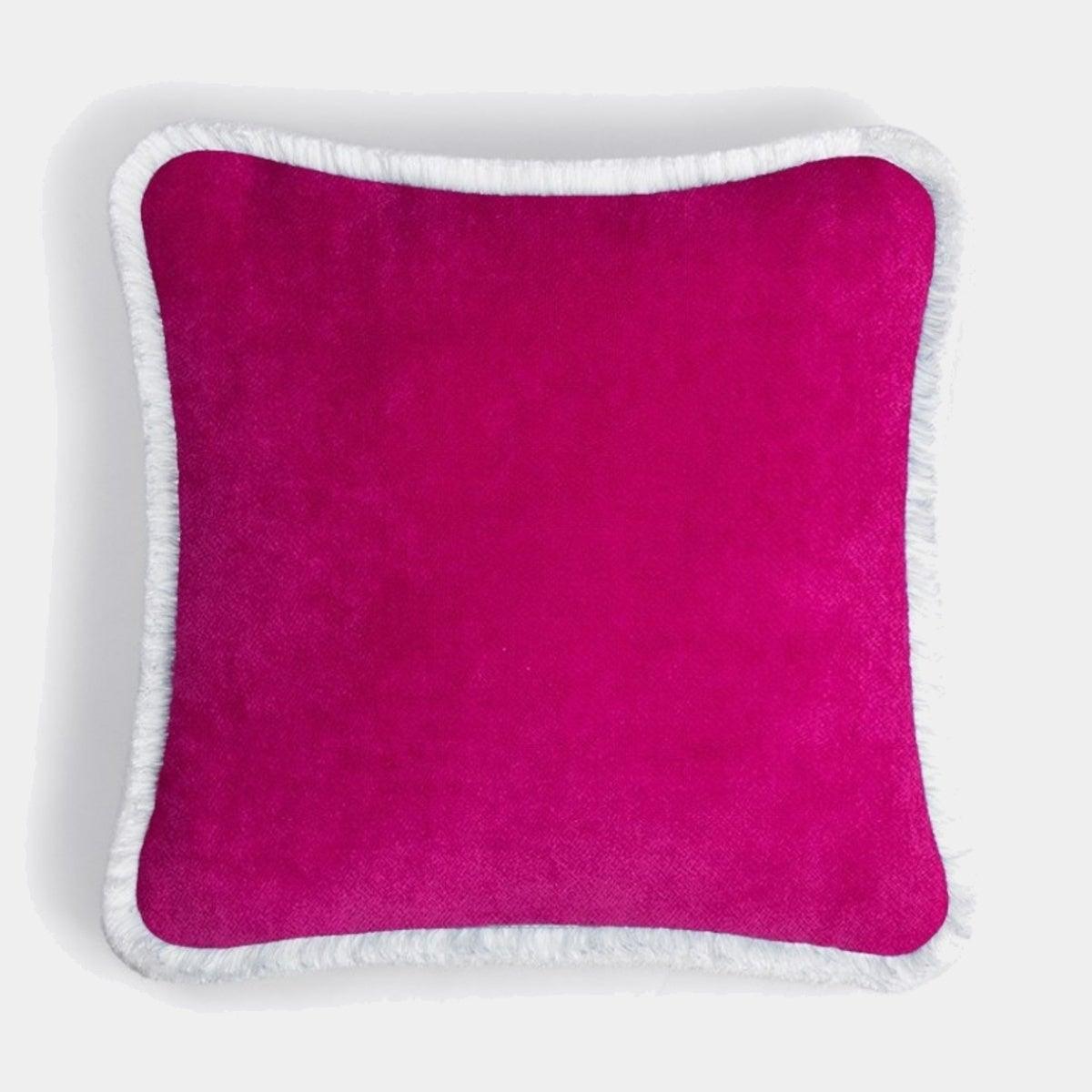 LO DECOR sametový dekorační polštář s třásněmi HAPPY PILLOW