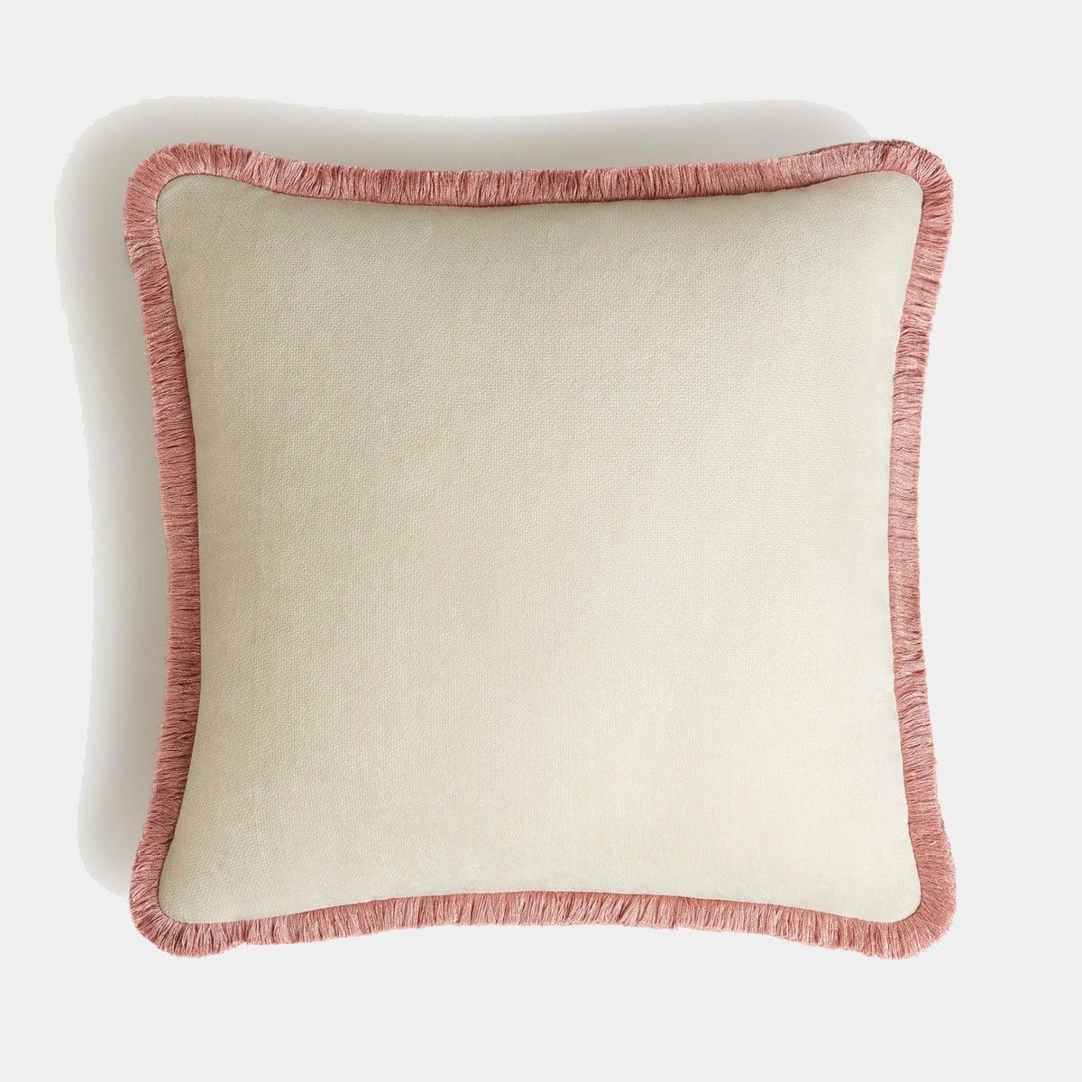 LO DECOR sametový dekorační polštář s třásněmi HAPPY PILLOW