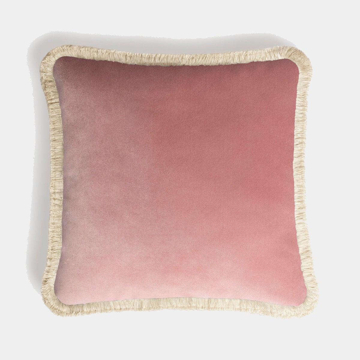 LO DECOR sametový dekorační polštář s třásněmi HAPPY PILLOW