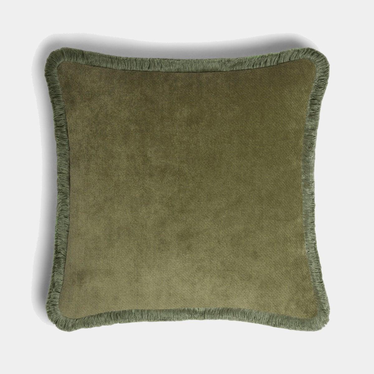 LO DECOR sametový dekorační polštář s třásněmi HAPPY PILLOW