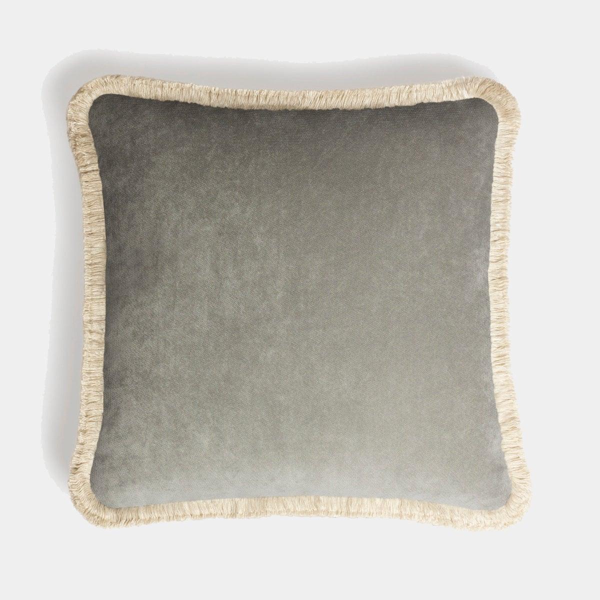 LO DECOR sametový dekorační polštář s třásněmi HAPPY PILLOW