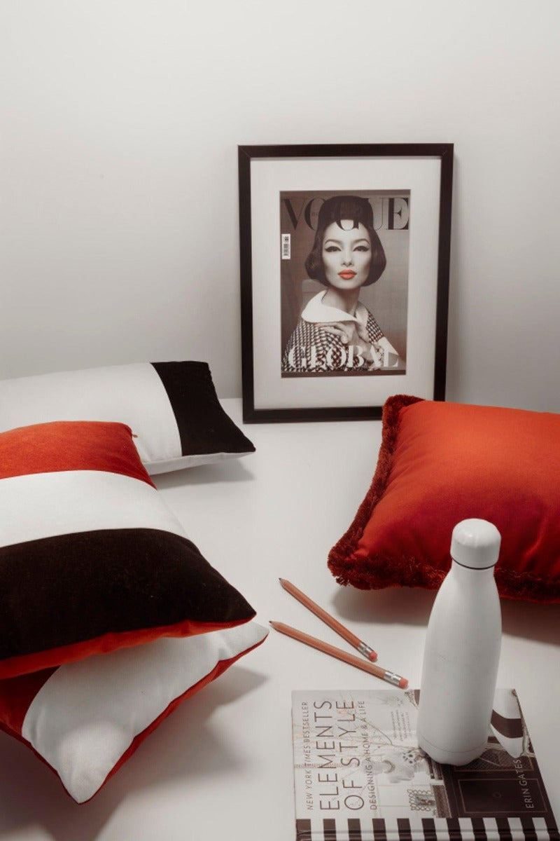 LO DECOR sametový dekorační polštář s třásněmi HAPPY PILLOW