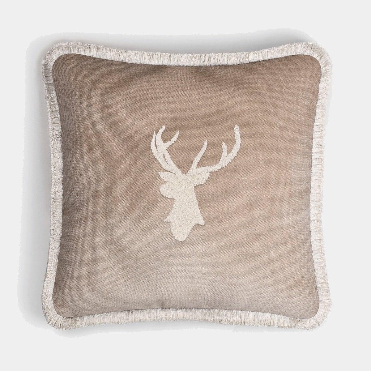 LO DECOR sametový dekorační polštář JELEN beige