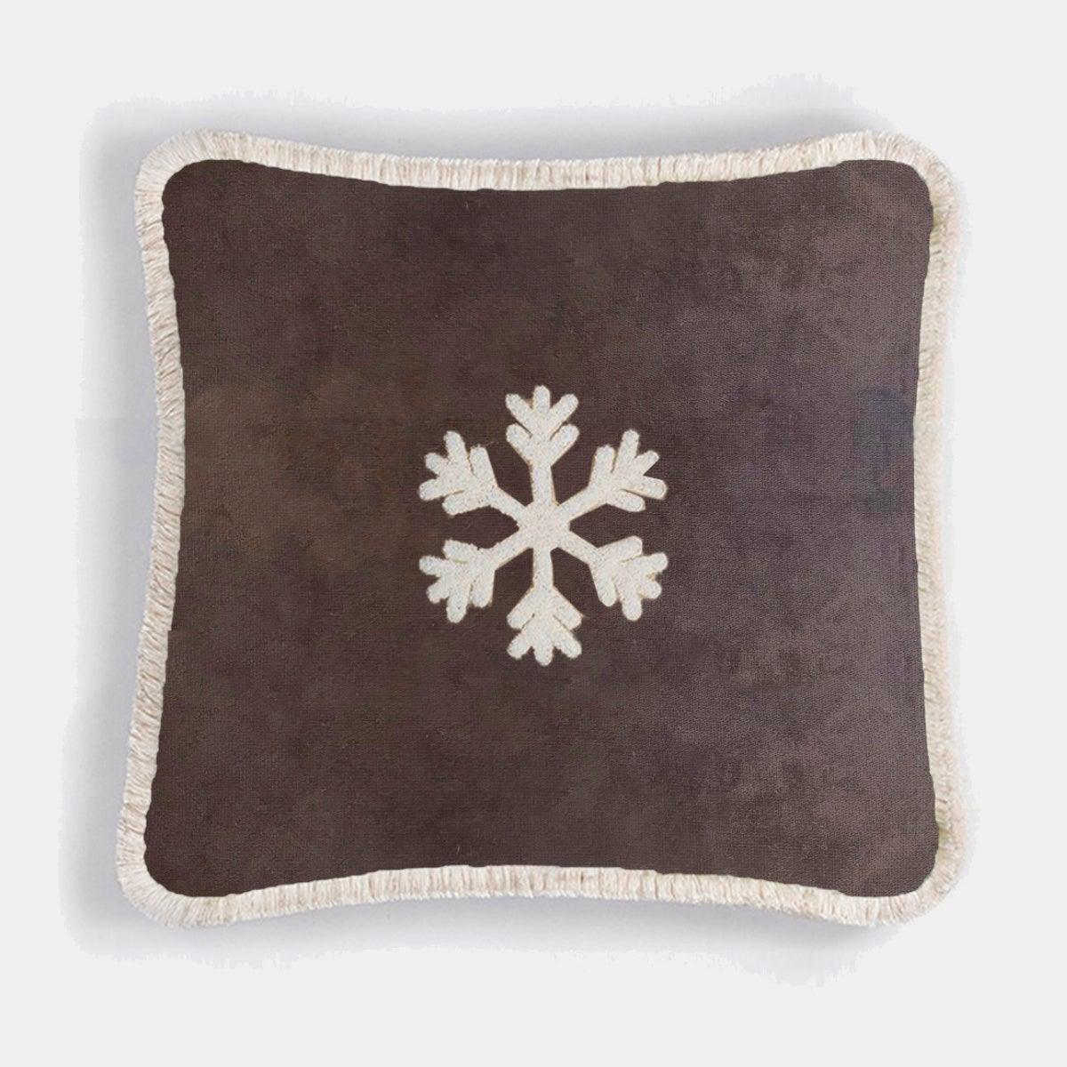 LO DECOR sametový dekorační polštář VLOČKA brown