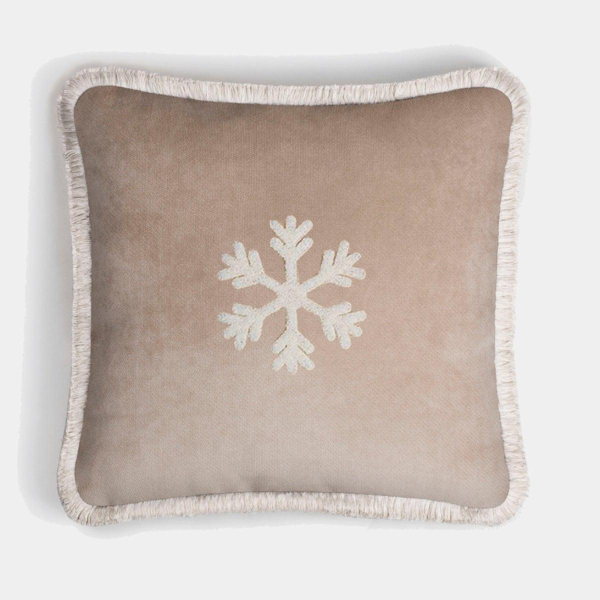 LO DECOR sametový dekorační polštář VLOČKA brown