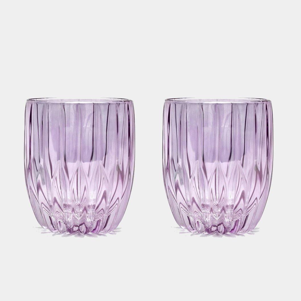 Fialová sklenice tumbler nízká, 2 ks - Luisa Beccaria - perdonahome