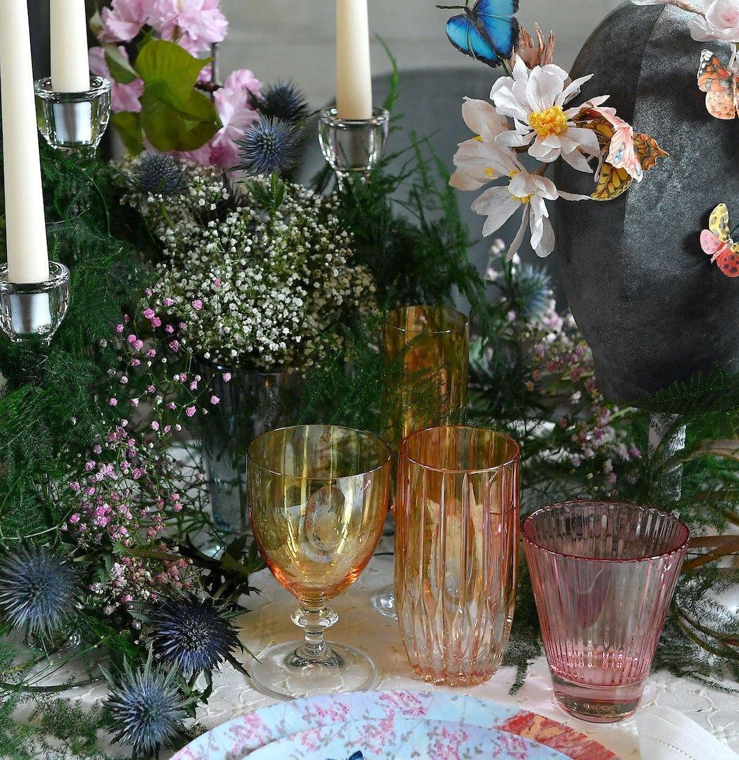 Modrá sklenice ROSY na vodu, 2 ks - Luisa Beccaria - perdonahome