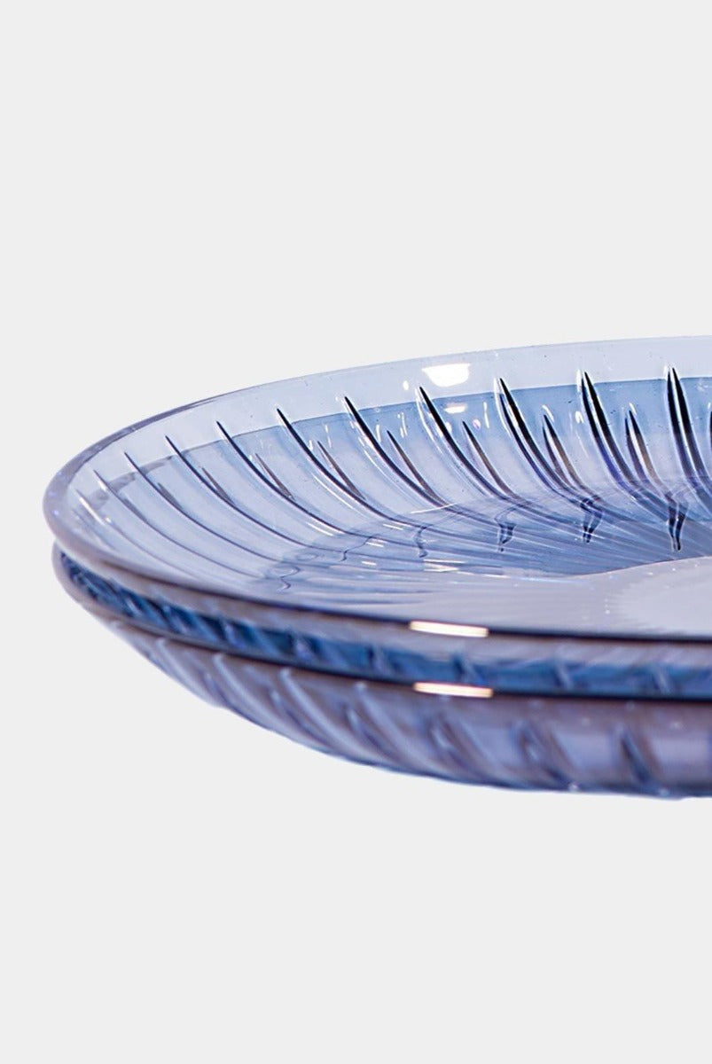 Modrý skleněný dezertní talíř - Luisa Beccaria - perdonahome